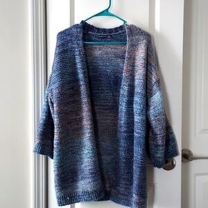 Black Tape long sleeve cardigan small blue brown